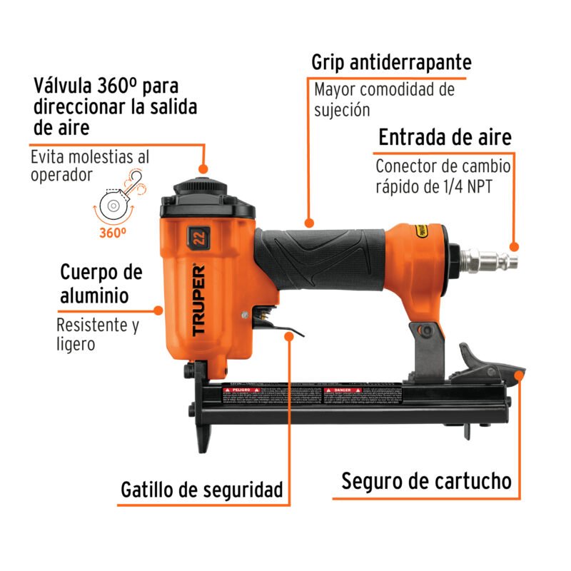 ENNE-70FC1.jpg Código: 13177 Engrapadora neumatica, calibre 22, Truper ENNE-70