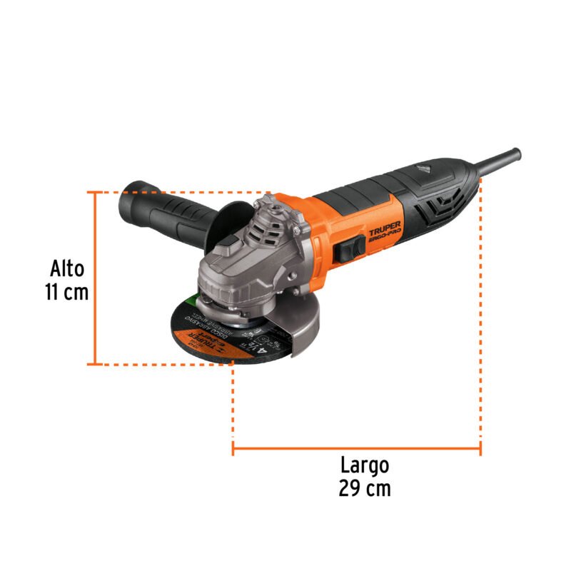 ERGO-45110FC2.jpg Código: 100901 Esmeriladora angular 4-1/2', 1100W, TRUPER ERGO PRO ERGO-45110