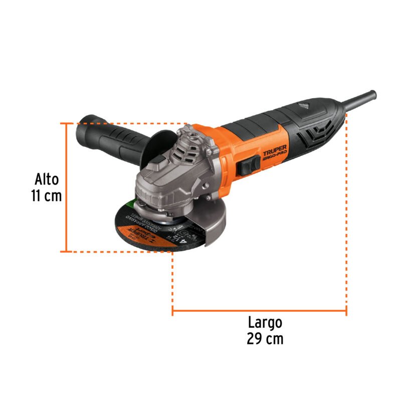 ERGO-4570FC2.jpg Código: 13931 Esmeriladora angular 4-1/2', 750W, TRUPER ERGO PRO ERGO-4570