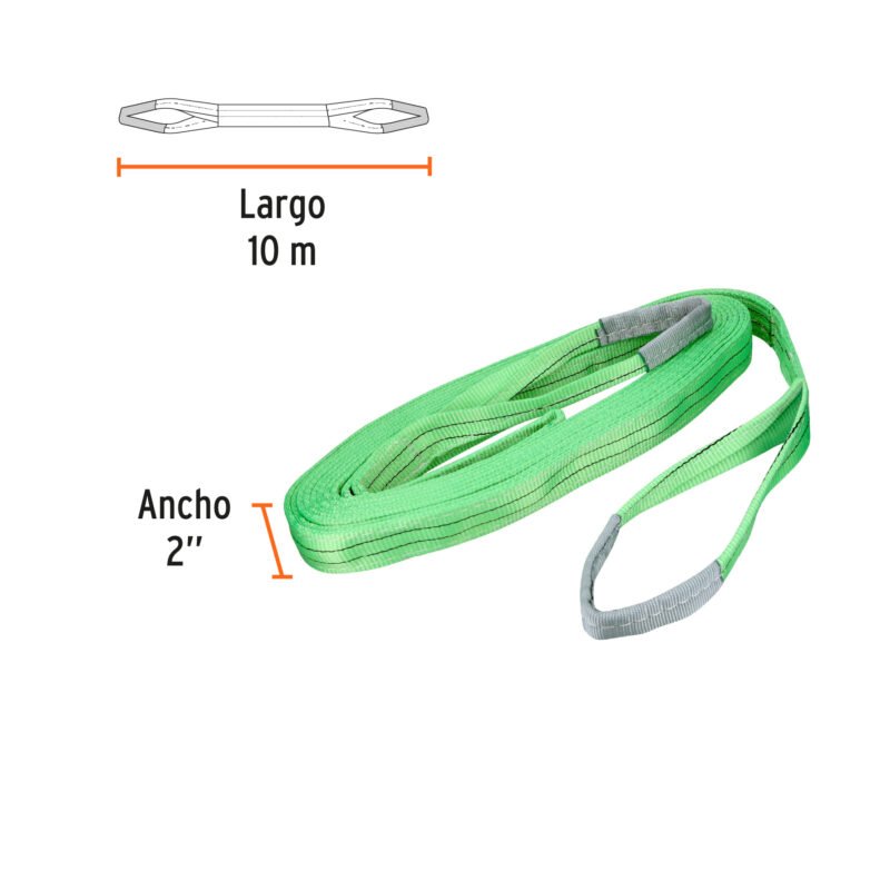 Código: 17871 Eslinga de poliéster, ojo a ojo, 2' x 10 m, Truper ESLI-210