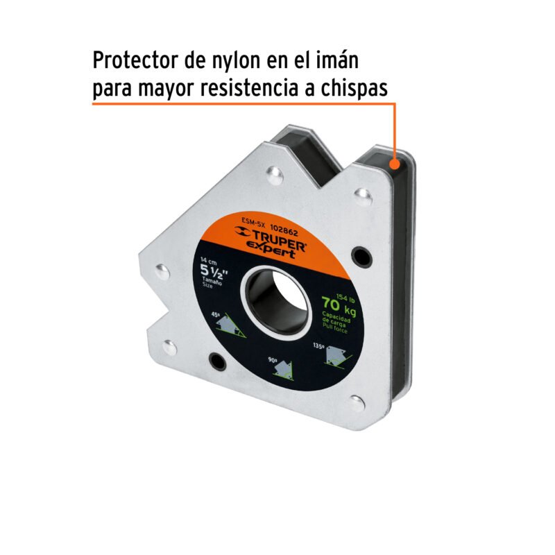 ESM-5XFC1.jpg Código: 102862 Escuadra magnética 5-1/2' para soldar, capacidad 70 kg ESM-5X