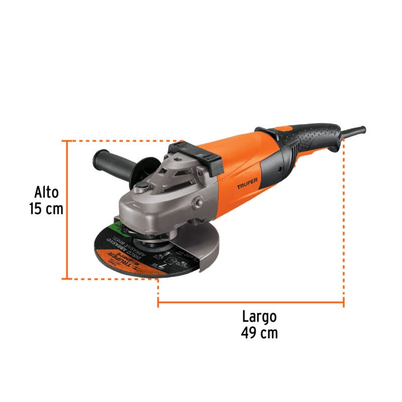 ESMA-7A3FC2.jpg Código: 14012 Esmeriladora angular 7', 2200W, TRUPER PRO ESMA-7A3
