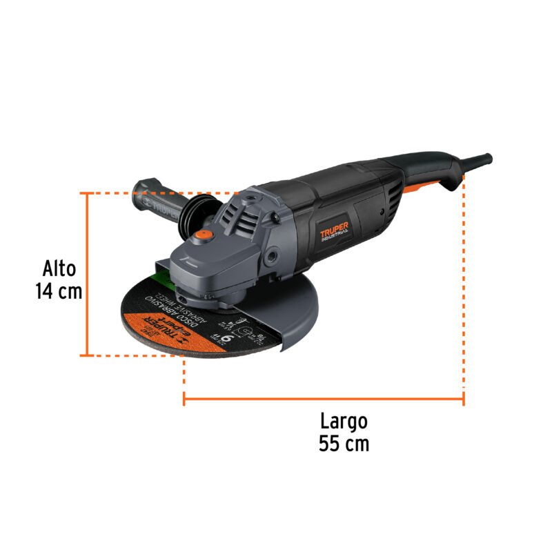 Código: 12483 Esmeriladora angular 9', 2450W, TRUPER INDUSTRIAL ESMA-9N4