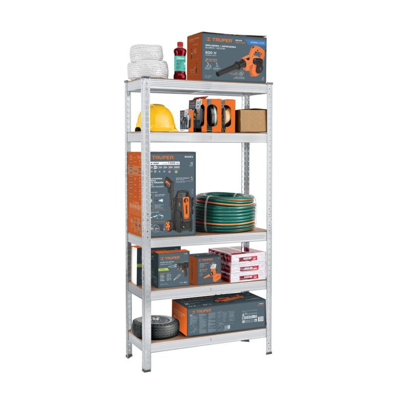 ESME-351.jpg Código: 29021 Estante metálico 5 repisas MDF cap. 35 Kg,150x30x75, PRETUL ESME-351