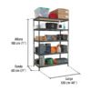 Código: 29024 Estante metálico 5 repisas MDP cap. 60 Kg,180x60x120, PRETUL ESME-602