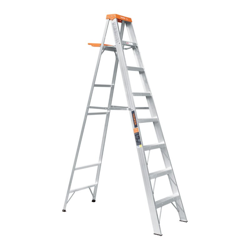 EST-27.jpg Código: 10337 Escalera de tijera tipo II 7 peldaños y bandeja, Truper EST-27