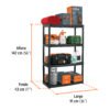 Código: 102887 Estante plástico uso rudo 4 rep/cap. 70 Kg, 142x43x91,TRUPER EST-4