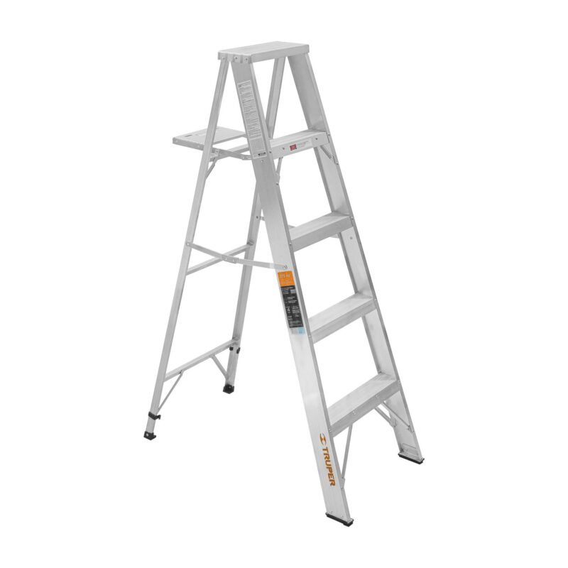 ESTA-24.jpg Código: 10445 Escalera de tijera 100% aluminio tipo ll 4 peldaños, Truper ESTA-24