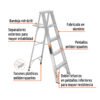 Código: 10445 Escalera de tijera 100% aluminio tipo ll 4 peldaños, Truper ESTA-24