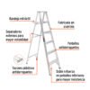 Código: 10450 Escalera de tijera 100% aluminio tipo ll 5 peldaños, Truper ESTA-25