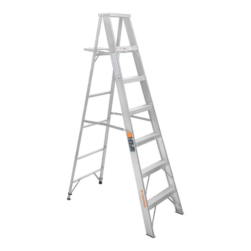 ESTA-26.jpg Código: 10459 Escalera de tijera 100% aluminio tipo ll 6 peldaños, Truper ESTA-26