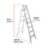 Código: 10460 Escalera de tijera 100% aluminio tipo ll 7 peldaños, Truper ESTA-27