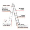 Código: 10469 Escalera de tijera 100% aluminio tipo ll 8 peldaños, Truper ESTA-28
