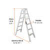 Código: 10496 Escalera de tijera doble, tipo ll, 5 escalones, Truper ESTD-25