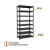 Código: 58004 Estante metálico 8 repisas capacidad 80 Kg,180x45x85, TRUPER ESTM-845