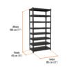 Código: 58004 Estante metálico 8 repisas capacidad 80 Kg,180x45x85, TRUPER ESTM-845