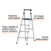 Código: 16765 Escalera tubular plegable, 4 peldaños, aluminio, Truper ESTU-4A