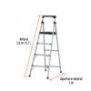 Código: 16765 Escalera tubular plegable, 4 peldaños, aluminio, Truper ESTU-4A
