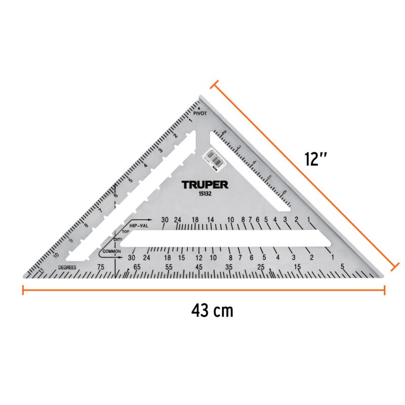 ET-12AFC2.jpg Código: 15132 Escuadra 12' de aluminio para muros de yeso, Truper ET-12A