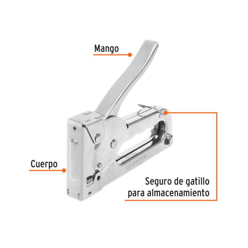 ET-19FC1.jpg Código: 17977 Engrapadora tipo pistola para ¼' y 5/16', con 200 grapas ET-19