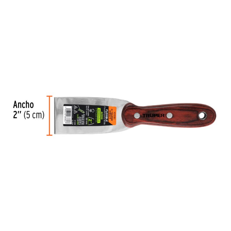 ET-2XMFC2.jpg Código: 101081 Espátula 2' acero inoxidable con mango de madera, Expert ET-2XM
