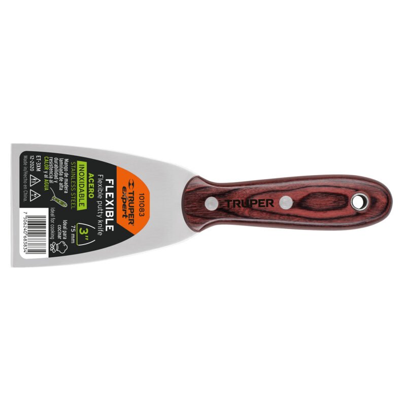 ET-3XM.jpg Código: 101083 Espátula 3' acero inoxidable con mango de madera, Expert ET-3XM