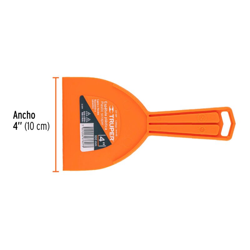 ET-4PFC2.jpg Código: 14445 Espátula plástica de 4', Truper ET-4P