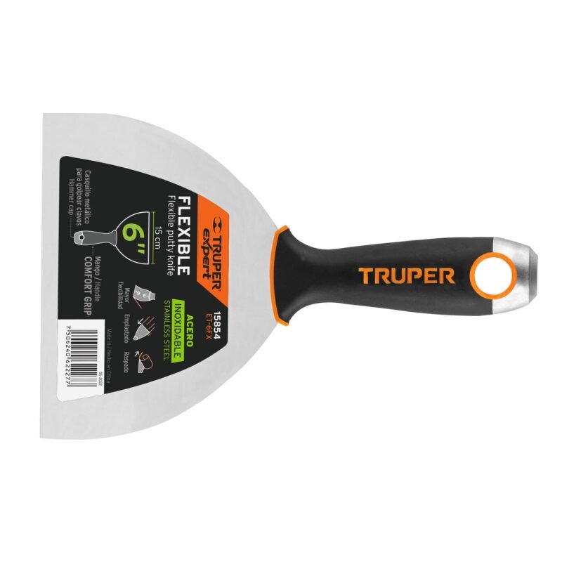 ET-6FX.jpg Código: 15854 Espátula flexible 6' acero inox. mango Comfort Grip, Expert ET-6FX