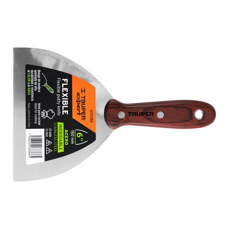 ET-6XM.jpg Código: 101086 Espátula 6' acero inoxidable con mango de madera, Expert ET-6XM