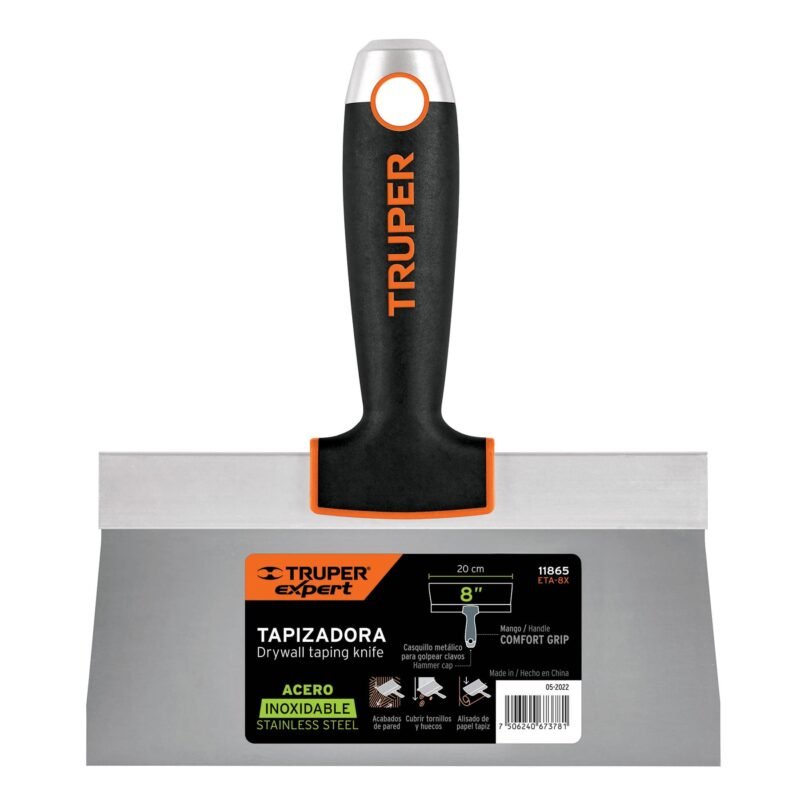 ETA-8X.jpg Código: 11865 Espátula tapizadora de 8' acero inoxidable, Truper Expert ETA-8X
