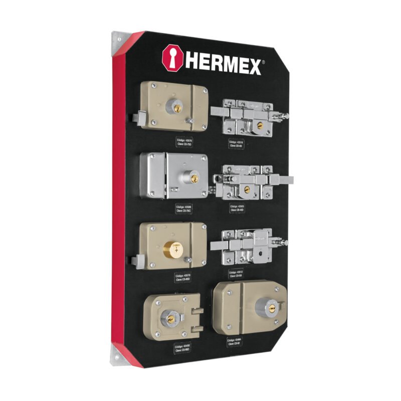 Código: 56363 Exhibidor con cerraduras, HERMEX EX-HE-SB