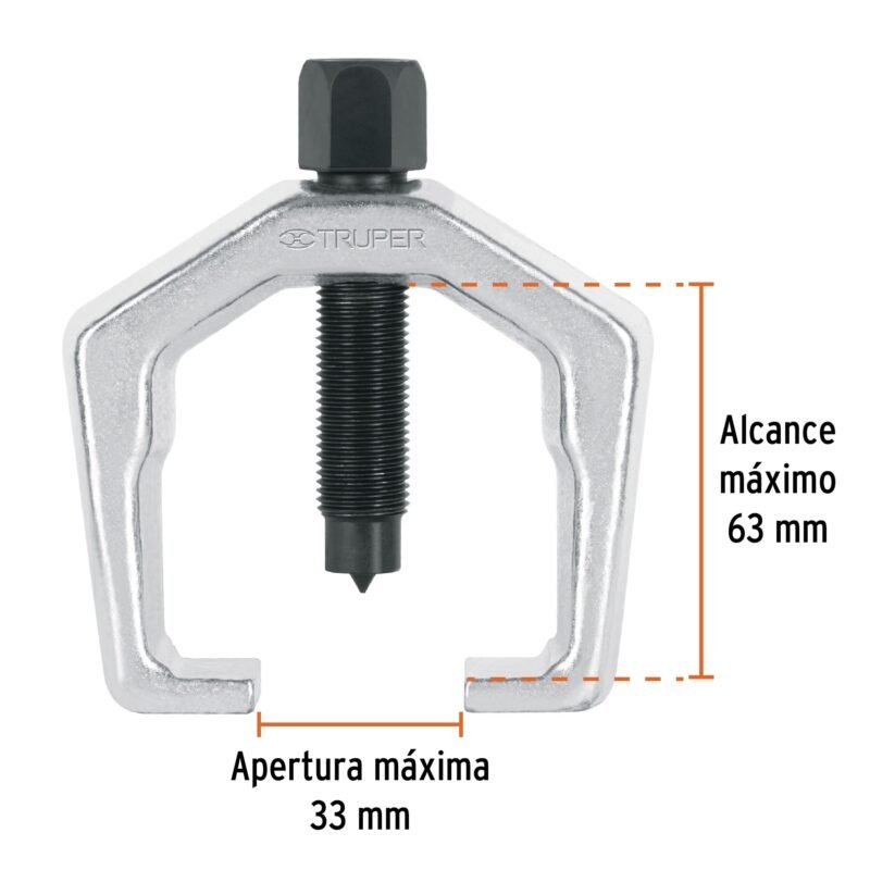 EX-PIT-PFC2.jpg Código: 14514 Extractor Pitman, alcance 63 mm, uso pesado, Truper EX-PIT-P