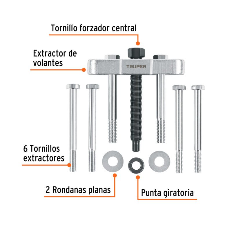 EXT-10FC1.jpg Código: 14508 Extractor de volantes, 11 piezas, Truper EXT-10