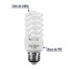 Código: 48204 Lámpara espiral mini T2 15 W luz de día en blíster, Volteck F-15EM