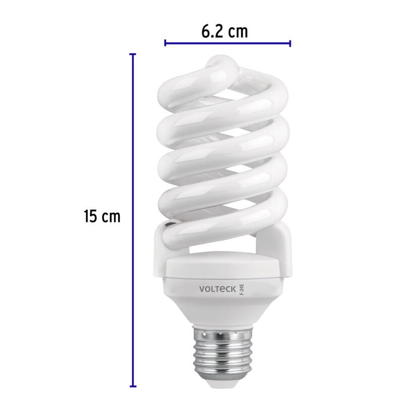 Código: 46826 Pack 4 lámparas espiral T4 24 W luz de día, caja, Volteck F-24EX4