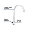 Código: 47691 Llave individual fregadero, cuello curvo, hexagonal, BASIC F-314