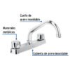 Código: 45608 Mezcladora 8' fregadero cromo, cuello corto,compresión,BASIC F-317-C