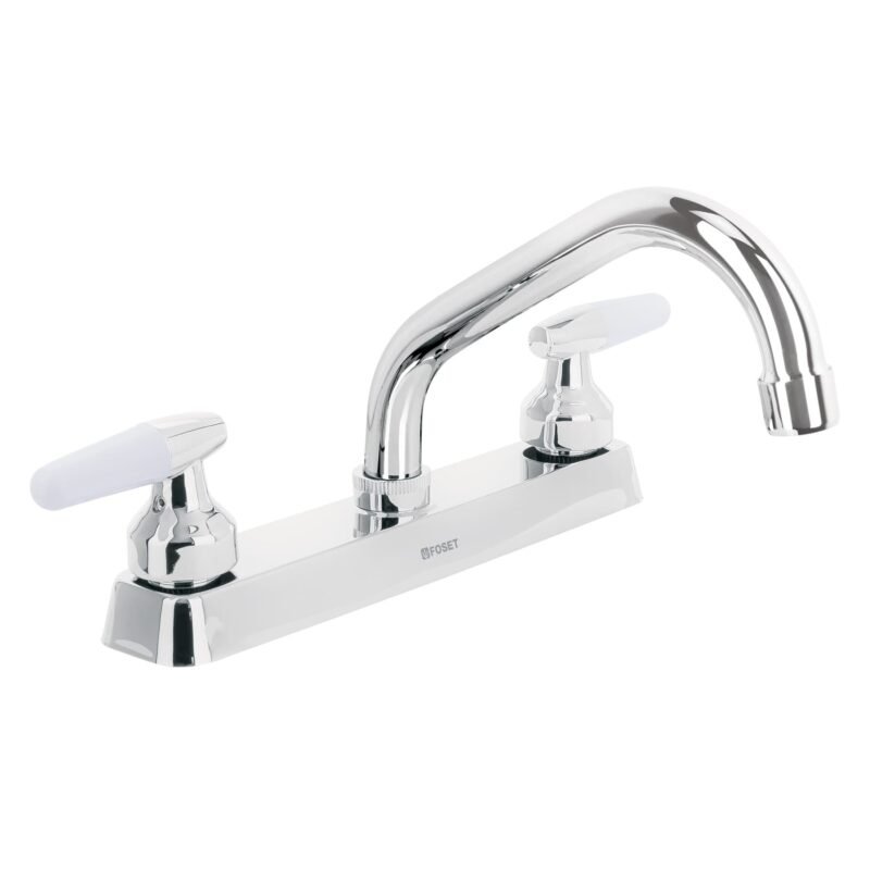 Código: 45610 Mezcladora 8' fregadero cromo, cuello corto, cono, BASIC F-317I