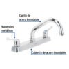 Código: 45609 Mezcladora 8' fregadero cromo, cuello corto, palanca, BASIC F-317P