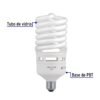 Código: 46830 Lámpara espiral T4 65 W alta potencia luz de día, caja F-65E4