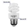 Código: 48201 Lámpara espiral mini T2 5 W luz cálida en blíster, Volteck FC-5EM
