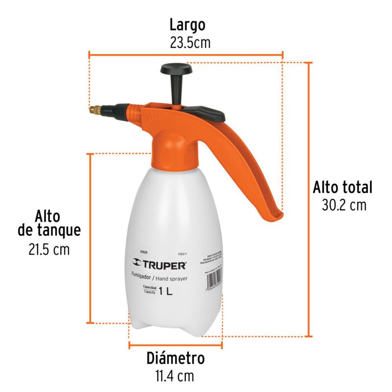 FDO-1FC2.jpg Código: 10929 Fumigador de 1 litro doméstico, Truper FDO-1