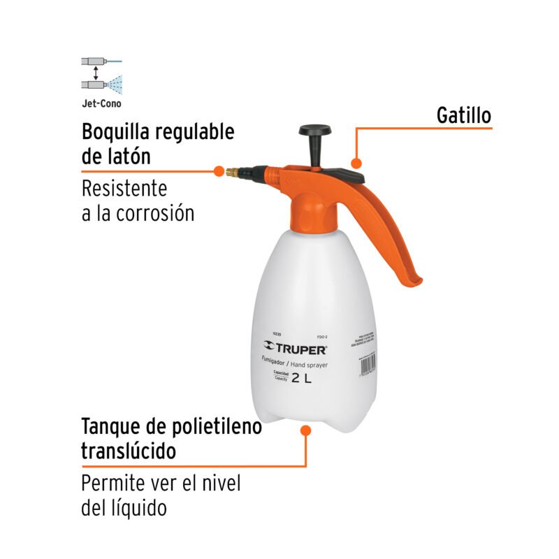 FDO-2FC1.jpg Código: 10235 Fumigador de 2 litros doméstico, Truper FDO-2