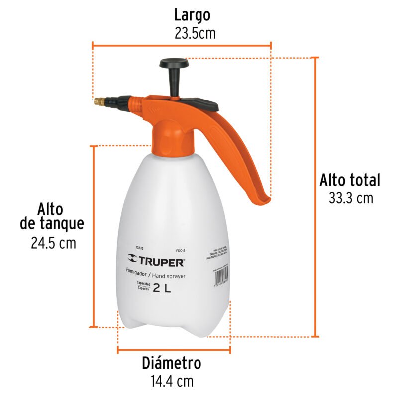 FDO-2FC2.jpg Código: 10235 Fumigador de 2 litros doméstico, Truper FDO-2