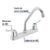 Código: 45514 Mezcladora 8' fregadero, ABS, cuello corto, palanca, BASIC FP-317P