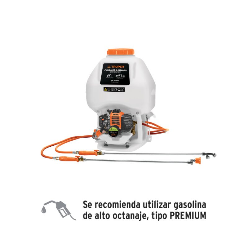 Código: 101568 Fumigador de 25 L con motor a gasolina de 2 tiempos, Truper FUG-252