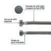 Código: 49530 Manguera p/WC, vinilo gris, 1/2' x 7/8', 50 cm FWC-50V