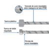 Código: 45499 Manguera p/WC, acero inox, 3/8'x7/8', 35cm, plástico/latón FWC-P35XL