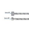 Código: 45499 Manguera p/WC, acero inox, 3/8'x7/8', 35cm, plástico/latón FWC-P35XL