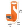 Código: 100173 Gancho plástico naranja para manguera de jardín, Truper GA-MA-N
